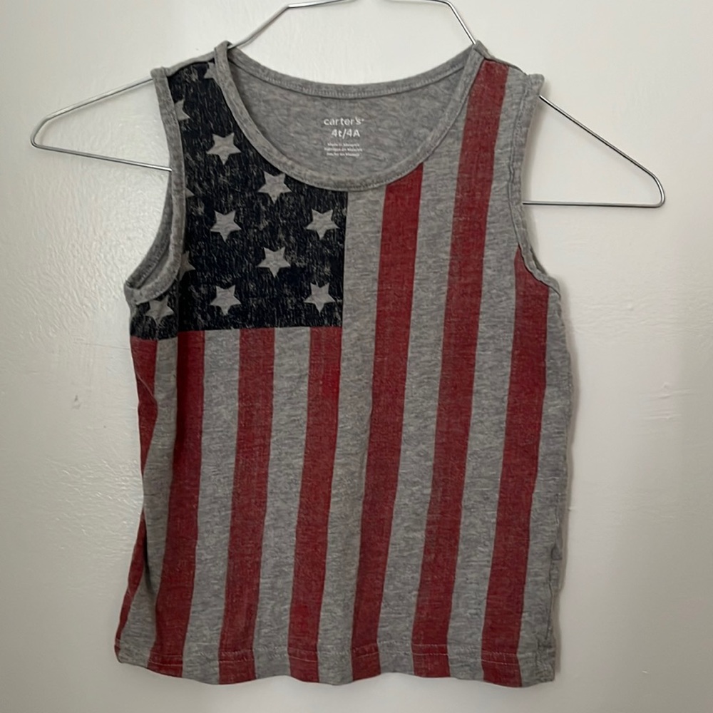 Carter’s American 🇺🇸 flag patriotic, stars and stripes summer tank shirt
